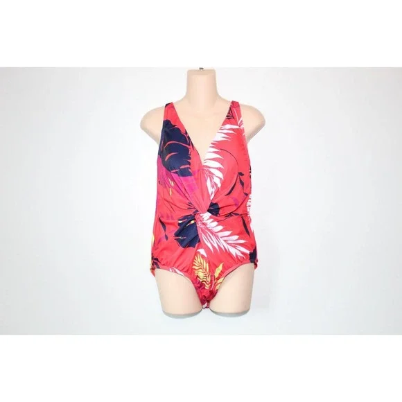Swim by Cacique No-Wire Twist-Knot Swim One Piece Swimsuit Womens Size 14 H14777 - Picture 2 of 9